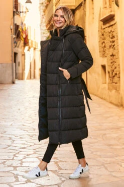 Black Longline Padded Coat With Removable Hood 16 Black Longline Padded Coat With Removable Hood -Opal & Oak Store web 60 a21ow011 038