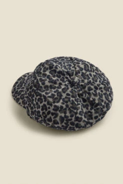 Oslo Leopard Print Baker Boy Hat -Opal & Oak Store web a21ac010bkan b 1