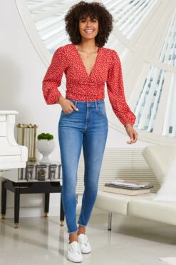 Mid Blue Raw Hem Perfect Skinny Jeans