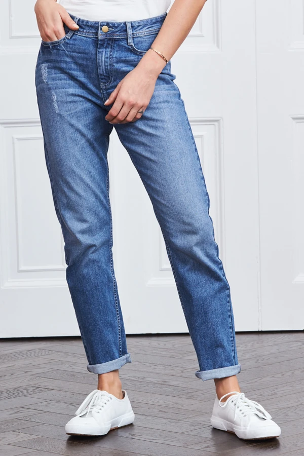 Mid Blue Relaxed Fit Boyfriend Jeans 5 Mid Blue Relaxed Fit Boyfriend Jeans - Image 5