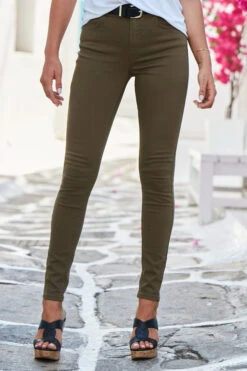 Khaki Green Perfect Skinny Jeans -Opal & Oak Store web s72 s20bd002gn 055