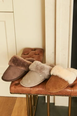 Just Sheepskin Tan Suede Mule Slippers -Opal & Oak Store web slippers 094 1