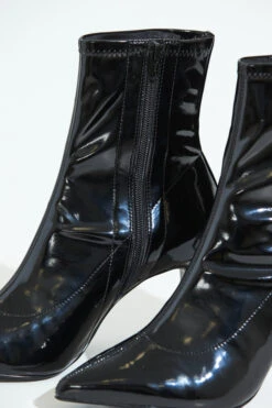 Ava Black Patent Sock Boot -Opal & Oak Store web still lifes 010