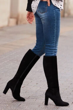 Blake Black Suede Knee High Boot