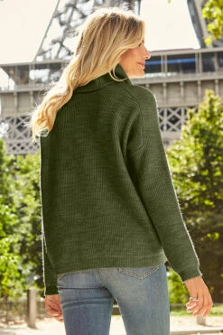 Khaki Green Roll Neck Super Soft Knitted Jumper -Opal & Oak Store web 04 s20ow009nl s21tk375nl a20bd002be 058 green rt