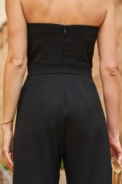 Black Premium Bandeau Wide Leg Jumpsuit With Pockets -Opal & Oak Store web 06 a22jw005bk0001 200