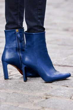 Riley Electric Blue Leather Slim Heel Ankle Boot -Opal & Oak Store web 07 aod005bk0001 stj06be0007 afw07be0001 364 blue rt