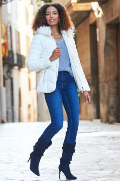 Navy Blue Belle Suede Heeled Slouch High Leg Boot -Opal & Oak Store web 108 a22ow002nl0001 a22tk535be0027 072 1 1