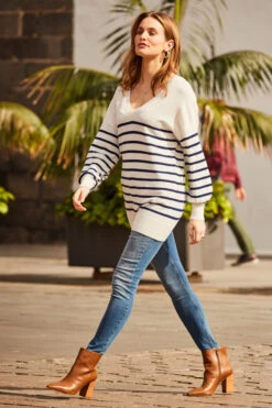 Harper Tan Leather Stack Heel Pointed Toe Ankle Boot -Opal & Oak Store web 16 s21tk450be 081 2