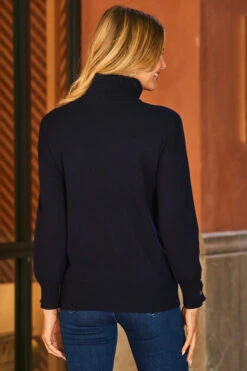 Navy Blue Cuff Detail Rollneck Jumper -Opal & Oak Store web 17 a19ol004pk0020 s23tk655pt0009 s23bd003be0032 181