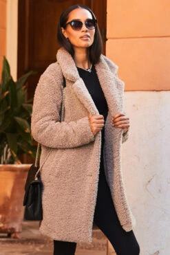 Taupe Super Cosy Borg Coat -Opal & Oak Store web 19 a22ow005bn0003 147 1