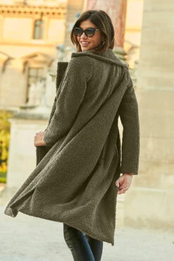 Khaki Green Super Cosy Longline Borg Coat 9 Khaki Green Super Cosy Longline Borg Coat -Opal & Oak Store web 1 a21ow001bn a20bd020bk 122 khaki green rt