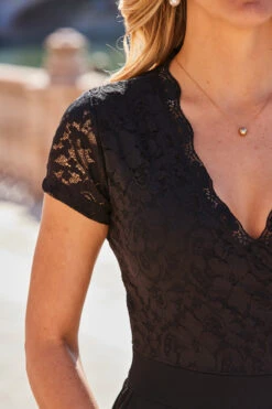 Black Lace Detail Cap Sleeve Jumpsuit -Opal & Oak Store web 2303 06 s22jj026bk0001 06 0175