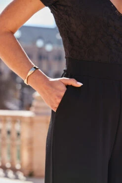 Black Lace Detail Cap Sleeve Jumpsuit -Opal & Oak Store web 2303 06 s22jj026bk0001 06 0179