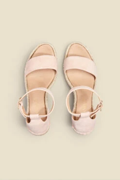 Poesy Blush Pink Suede Wedge Espadrille -Opal & Oak Store web 2303 box s22fw043bk0001 c
