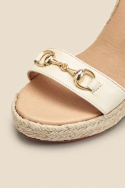 Carina Ivory Leather Snaffle Trim Wedge Espadrille -Opal & Oak Store web 2303 box s23fw013ivan01 d