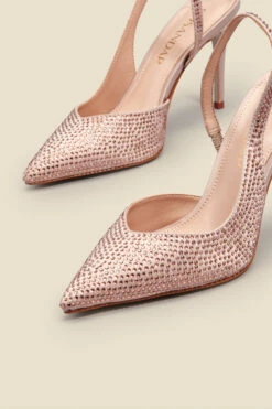 Emelia Champagne Gold Hot Fix Slingback Court -Opal & Oak Store web 2303 box s23fw033cm0002 d