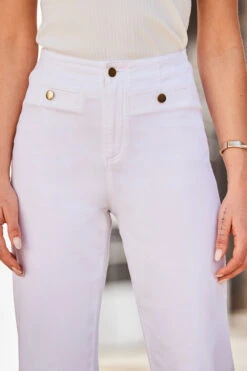 White Wide Leg Jeans With Gold Button Detail -Opal & Oak Store web 2304 60 23bd033we0001 s23tj104whsp01 60 203 1