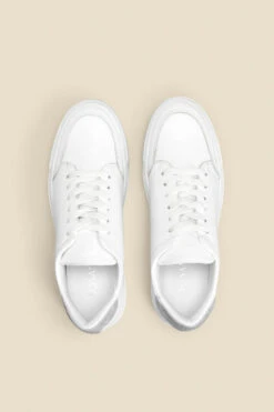 Aria Silver Back Panel Detail Leather Trainers -Opal & Oak Store web 2305 box s23fw030mc0005 c