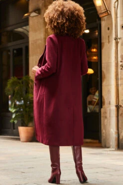 Burgundy Premium Longline Wool Mix Coat -Opal & Oak Store web 2307 01 a22dk650rd0011 a23ow053rd0011 01 261 1