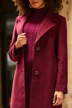 Burgundy Premium Longline Wool Mix Coat -Opal & Oak Store web 2307 01 a22dk650rd0011 a23ow053rd0011 01 277 1