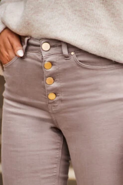 Mocha Brown Button Front Skinny Jeans -Opal & Oak Store web 2307 34 a21bd004bn0024 a23tk203nl0003 34 251 rt