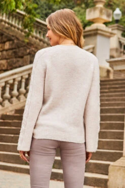 Natural Super Soft Cable Sleeve Detail Jumper 8 Natural Super Soft Cable Sleeve Detail Jumper -Opal & Oak Store web 2307 34 a21bd004bn0024 a23tk203nl0003 34 291 rt