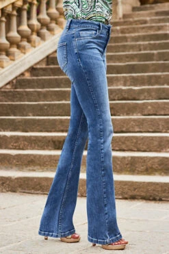 Mid Blue Mid Rise Bootcut Jeans -Opal & Oak Store web 2307 55 s23tw179ivcv01 s23bd010be0010 55 500 rt 1