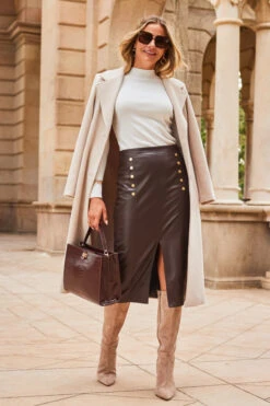 Brown Croc Faux Leather Top Handle Tote Bag With Cross Body Strap -Opal & Oak Store web 2307 63 a23sp001pt0004 a23tk219nl0001 a23ow053nl0003 63 038 2