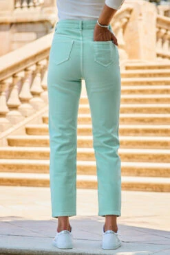 Mint Green Cropped Straight Leg Jeans 10 Mint Green Cropped Straight Leg Jeans -Opal & Oak Store web 2307 76 s22bd021gn0026 76 112