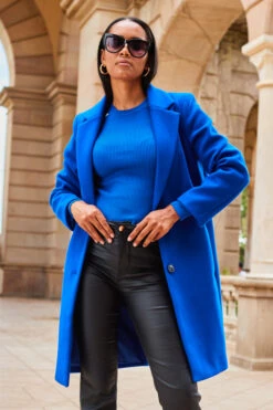 Cobalt Blue Single Breasted Coat -Opal & Oak Store web 2307 77 a23tk156be0010 a23bd003bk0001 77 057 1