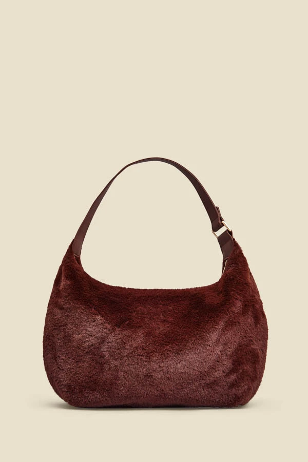 Brown Faux Fur Shoulder Bag 2 Brown Faux Fur Shoulder Bag - Image 2
