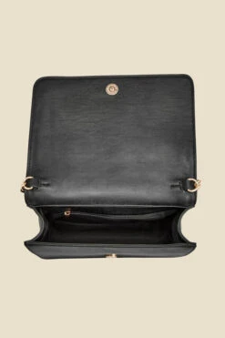 Dogtooth Black Trim Chain Detail Cross Body Bag -Opal & Oak Store web 2307 box a23ac011bk0001 d