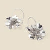 Silver Flower Detail Hoop Earrings