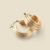 Gold Ridged Hoop Earrings