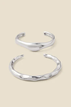 Silver Set Of Two Bangle Bracelets -Opal & Oak Store web 2307 box a23ac024mc0005 b rc