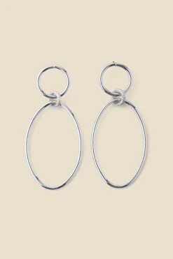 Silver Oval Hoop Drop Earrings -Opal & Oak Store web 2307 box a23ac025mc0005 b rc