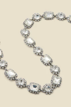 Silver Diamante Stone Detail Necklace 7 Silver Diamante Stone Detail Necklace -Opal & Oak Store web 2307 box a23ac037mc0005 a