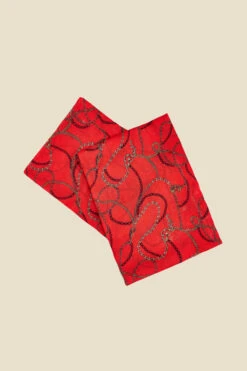 Red Chain Print Scarf -Opal & Oak Store web 2307 box a23ac070rd0017 b