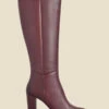 Blake Burgundy Leather Zip Knee High Boot
