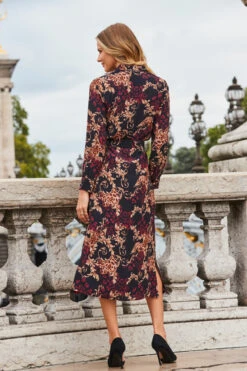 Black Baroque Print Belted Maxi Shirt Dress 12 Black Baroque Print Belted Maxi Shirt Dress -Opal & Oak Store web 2308 107 a23dw034bkan01 107 170