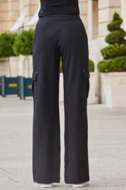 Black Super Soft Ponte Wide Leg Trousers With Pocket Detail 10 Black Super Soft Ponte Wide Leg Trousers With Pocket Detail -Opal & Oak Store web 2308 110 a23le037bk0001 110 291