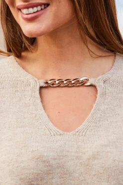 Taupe Gold Chain Detail Jumper -Opal & Oak Store web 2308 24 s23sd010be0010 a22tk530nl0003 24 368