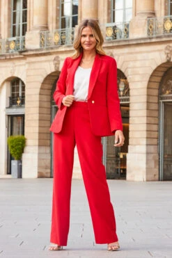 Red High Waisted Wide Leg Trousers -Opal & Oak Store web 2308 31 a22bw006rd0001 a23ow063rd0001 31 002