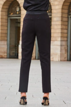 Black Satin Waistband Tuxedo Trousers -Opal & Oak Store web 2308 33 a23bw001bk0001 a23ow033bk0001 33 256