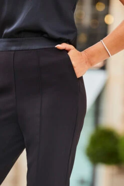 Black Satin Waistband Tuxedo Trousers -Opal & Oak Store web 2308 33 a23bw001bk0001 a23ow033bk0001 33 303