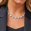 Silver Diamante Stone Detail Necklace