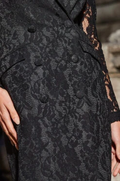 Black Lace Double Breasted Blazer Dress -Opal & Oak Store web 2308 48 s23dw025bk0001 48 114