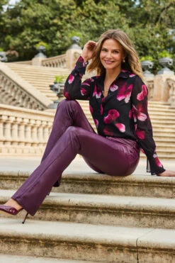 Wine Coated Kick Flare Jeans -Opal & Oak Store web 2309 05 a23bd016rd0011 a23tw068bkfl01 05 067