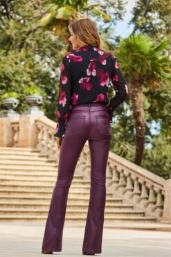 Wine Coated Kick Flare Jeans -Opal & Oak Store web 2309 05 a23bd016rd0011 a23tw068bkfl01 05 335